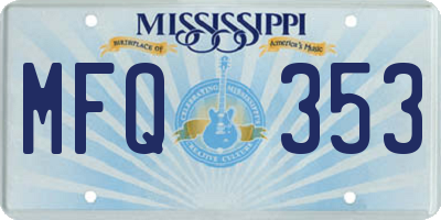 MS license plate MFQ353
