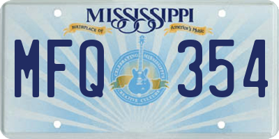 MS license plate MFQ354