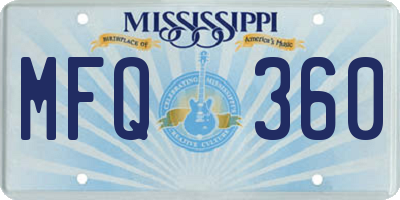 MS license plate MFQ360