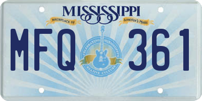 MS license plate MFQ361