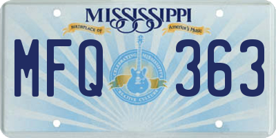 MS license plate MFQ363