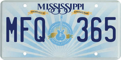 MS license plate MFQ365