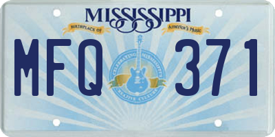 MS license plate MFQ371