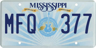 MS license plate MFQ377
