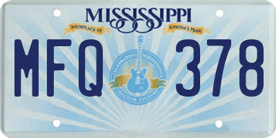MS license plate MFQ378