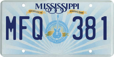 MS license plate MFQ381