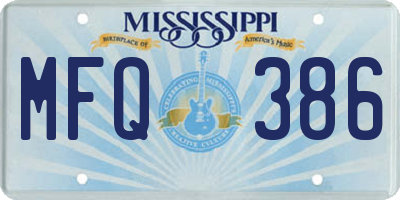 MS license plate MFQ386