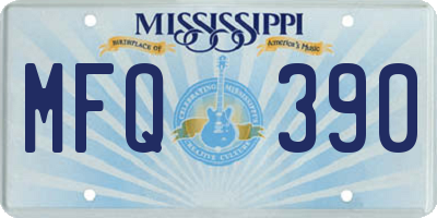 MS license plate MFQ390