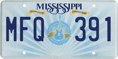MS license plate MFQ391