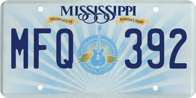 MS license plate MFQ392