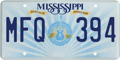 MS license plate MFQ394
