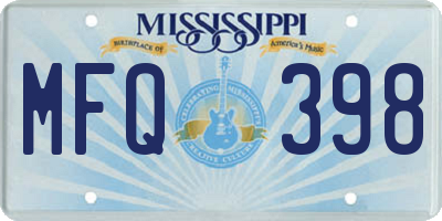 MS license plate MFQ398