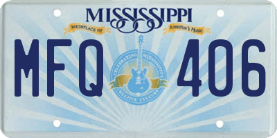MS license plate MFQ406