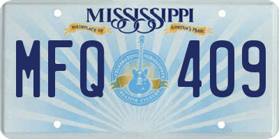 MS license plate MFQ409