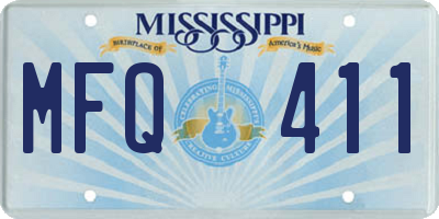 MS license plate MFQ411