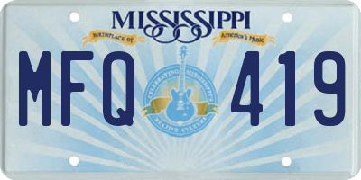 MS license plate MFQ419