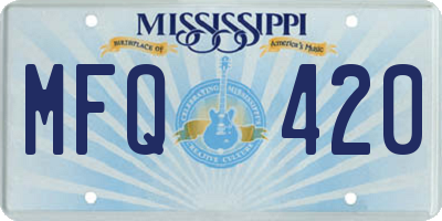 MS license plate MFQ420
