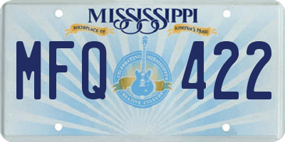 MS license plate MFQ422