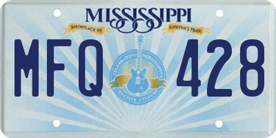 MS license plate MFQ428