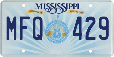 MS license plate MFQ429