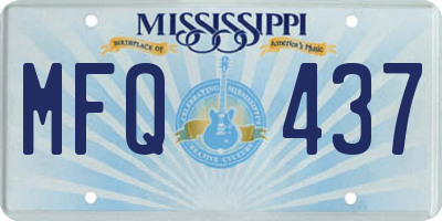 MS license plate MFQ437