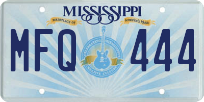MS license plate MFQ444