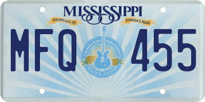 MS license plate MFQ455
