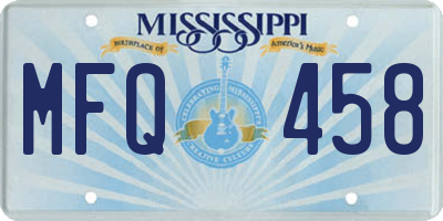 MS license plate MFQ458