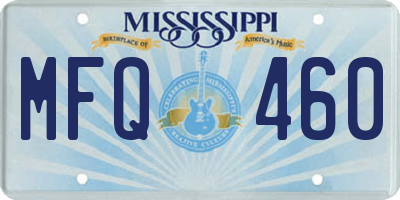 MS license plate MFQ460