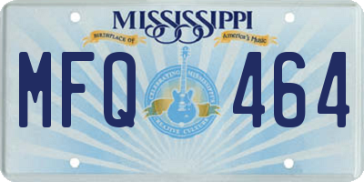 MS license plate MFQ464