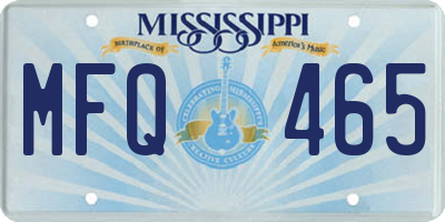 MS license plate MFQ465