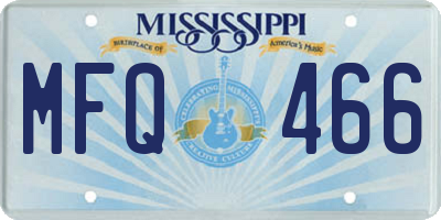 MS license plate MFQ466