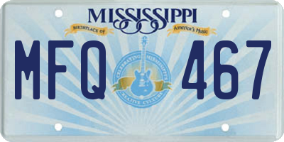 MS license plate MFQ467