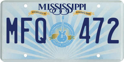 MS license plate MFQ472