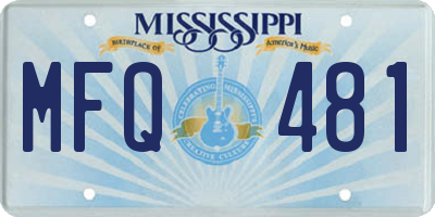 MS license plate MFQ481