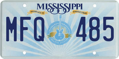 MS license plate MFQ485