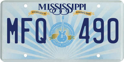 MS license plate MFQ490