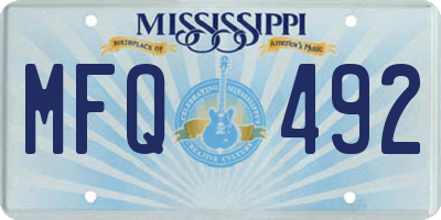 MS license plate MFQ492