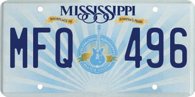 MS license plate MFQ496