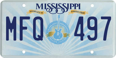 MS license plate MFQ497