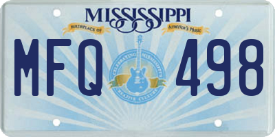 MS license plate MFQ498