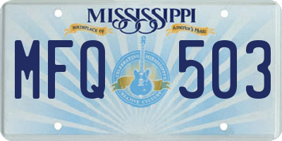 MS license plate MFQ503
