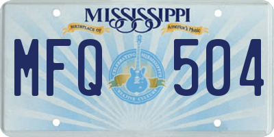MS license plate MFQ504