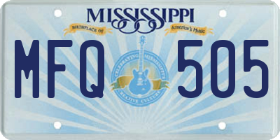 MS license plate MFQ505