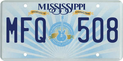 MS license plate MFQ508