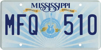 MS license plate MFQ510