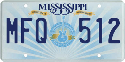 MS license plate MFQ512