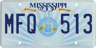 MS license plate MFQ513