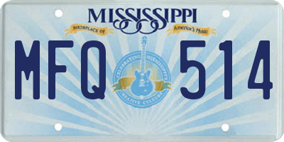MS license plate MFQ514