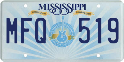 MS license plate MFQ519